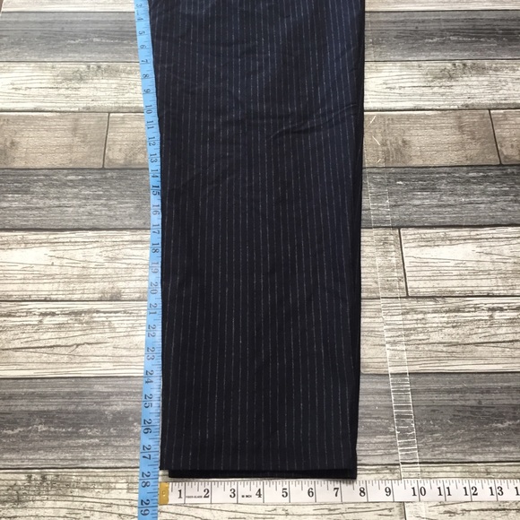 J crew tollegno 1900 wool stripe pants women’s 4 (Inseam 28) navy drawstring - Picture 2 of 13
